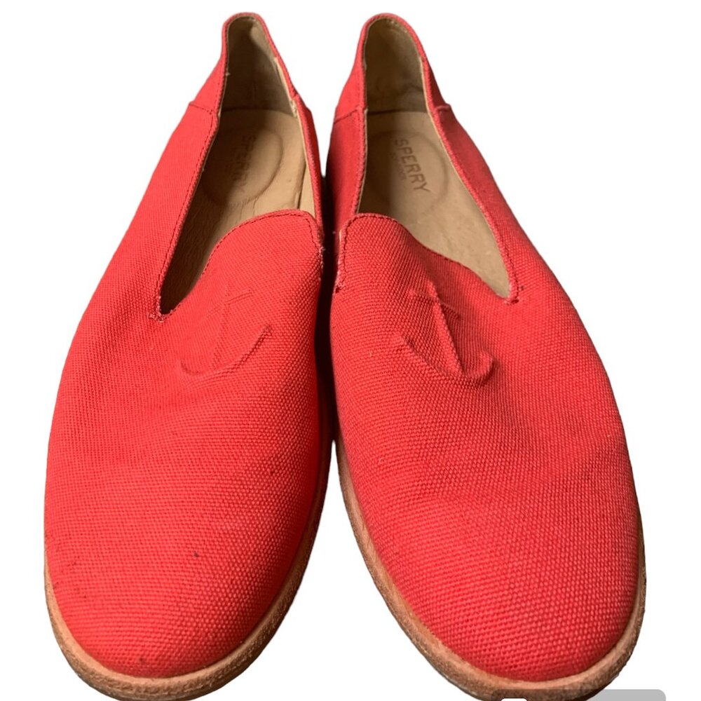 Sperry Women's Red Slip On Loafer Size 10